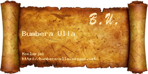 Bumbera Ulla névjegykártya